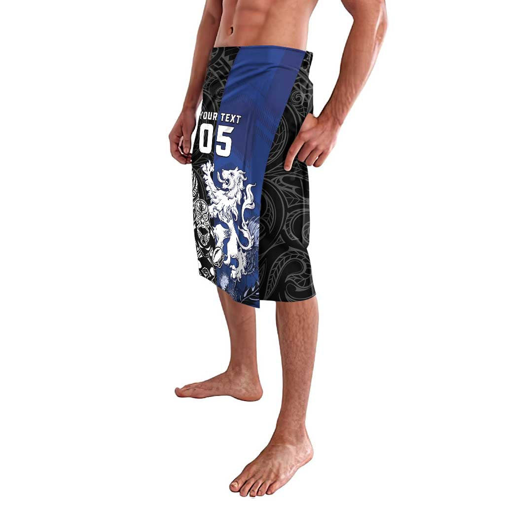 New Zealand And Scotland Rugby Custom Lavalava Maori Tiki With Thistle Together