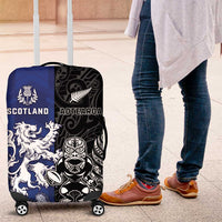 New Zealand And Scotland Rugby Luggage Cover Maori Tiki With Thistle Together