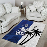 Fiji And Scotland Rugby Area Rug Fijian Palm Tree With Thistle Together
