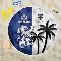 Fiji And Scotland Rugby Beach Blanket Fijian Palm Tree With Thistle Together