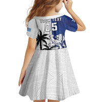 Fiji And Scotland Rugby Custom Family Matching Off The Shoulder Long Sleeve Dress and Hawaiian Shirt Fijian Palm Tree With Thistle Together