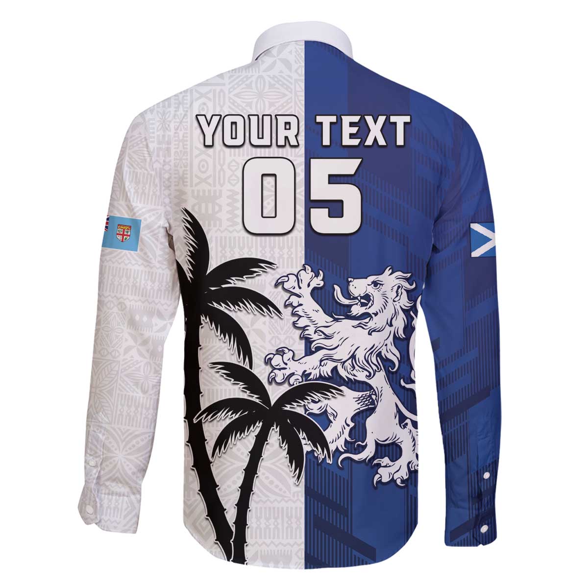 Fiji And Scotland Rugby Custom Family Matching Off The Shoulder Long Sleeve Dress and Hawaiian Shirt Fijian Palm Tree With Thistle Together