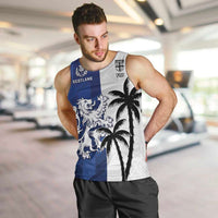Fiji And Scotland Rugby Custom Men Tank Top Fijian Palm Tree With Thistle Together