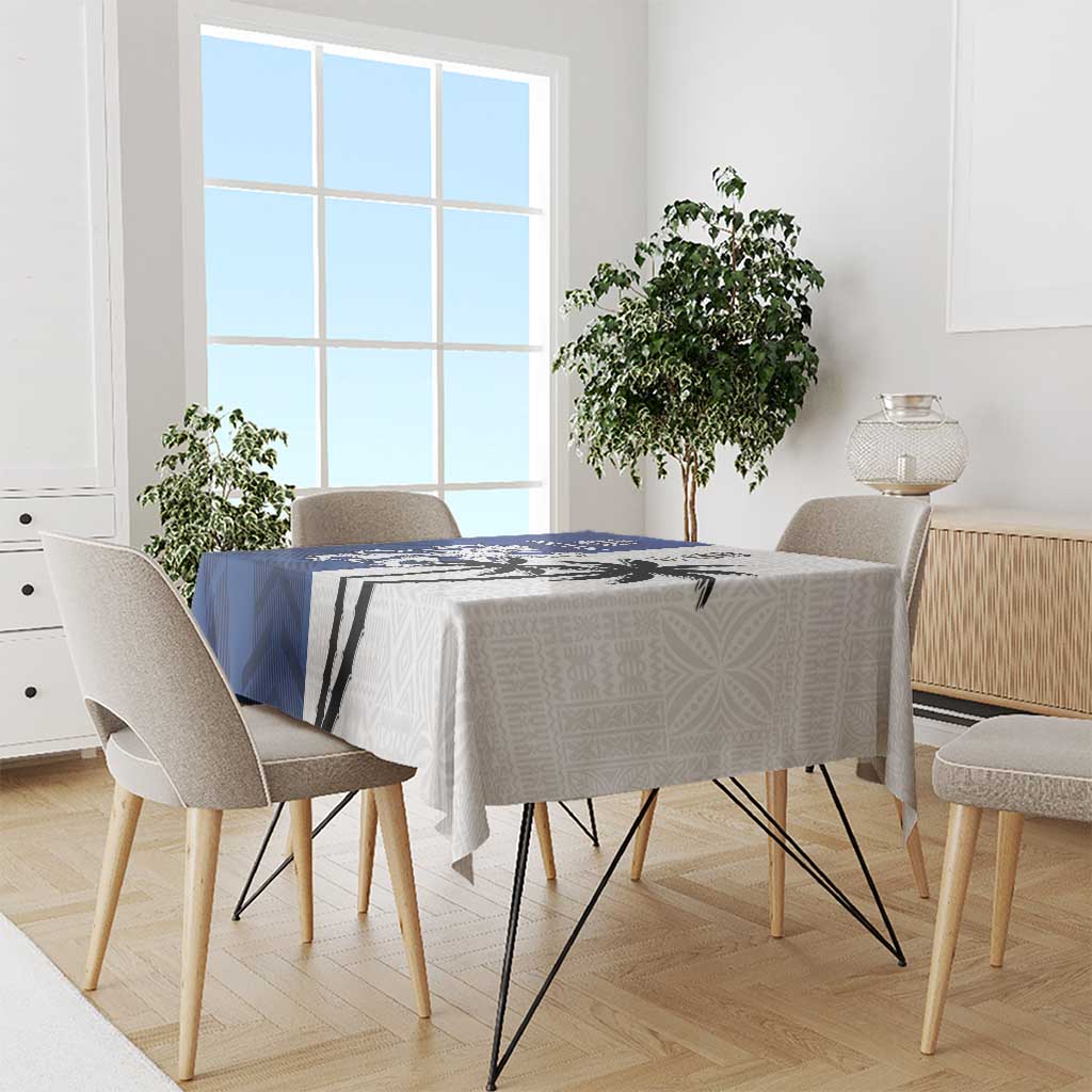 Fiji And Scotland Rugby Tablecloth Fijian Palm Tree With Thistle Together