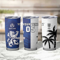 Fiji And Scotland Rugby Custom Tumbler Cup Fijian Palm Tree With Thistle Together