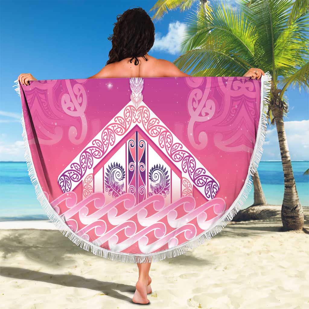 New Zealand Matariki Beach Blanket Maori Marae Purple Galaxy