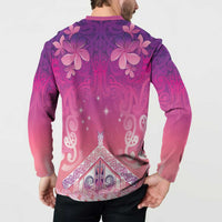 New Zealand Matariki Button Sweatshirt Maori Marae Purple Galaxy