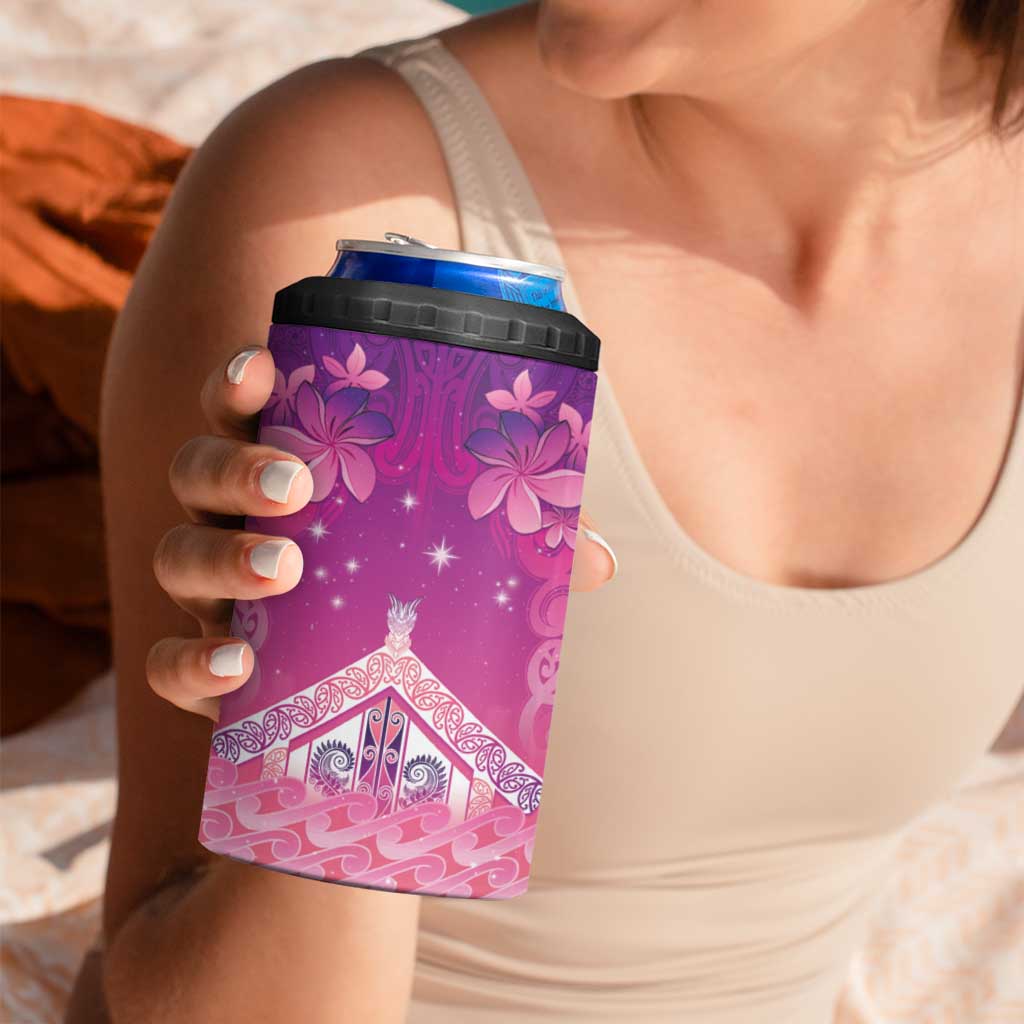 New Zealand Matariki 4 in 1 Can Cooler Tumbler Maori Marae Purple Galaxy