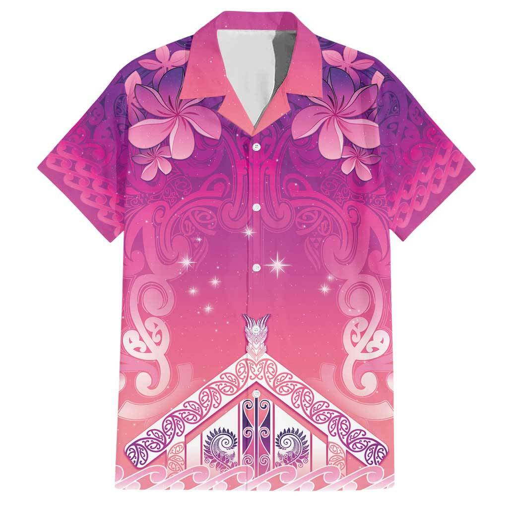 New Zealand Matariki Family Matching Short Sleeve Bodycon Dress and Hawaiian Shirt Maori Marae Purple Galaxy