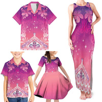 New Zealand Matariki Family Matching Tank Maxi Dress and Hawaiian Shirt Maori Marae Purple Galaxy