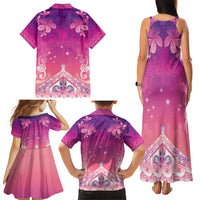 New Zealand Matariki Family Matching Tank Maxi Dress and Hawaiian Shirt Maori Marae Purple Galaxy