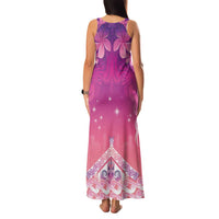New Zealand Matariki Family Matching Tank Maxi Dress and Hawaiian Shirt Maori Marae Purple Galaxy