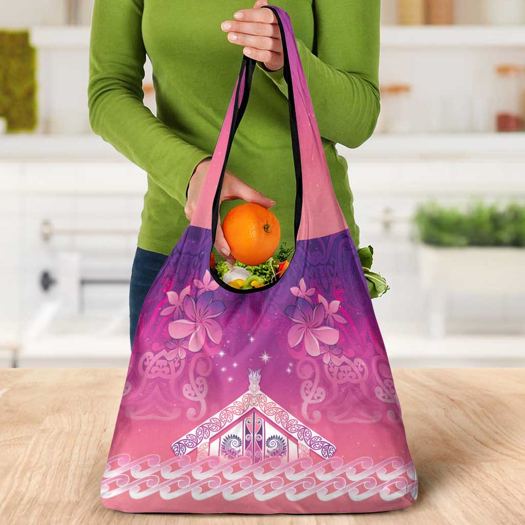 New Zealand Matariki Grocery Bag Maori Marae Purple Galaxy