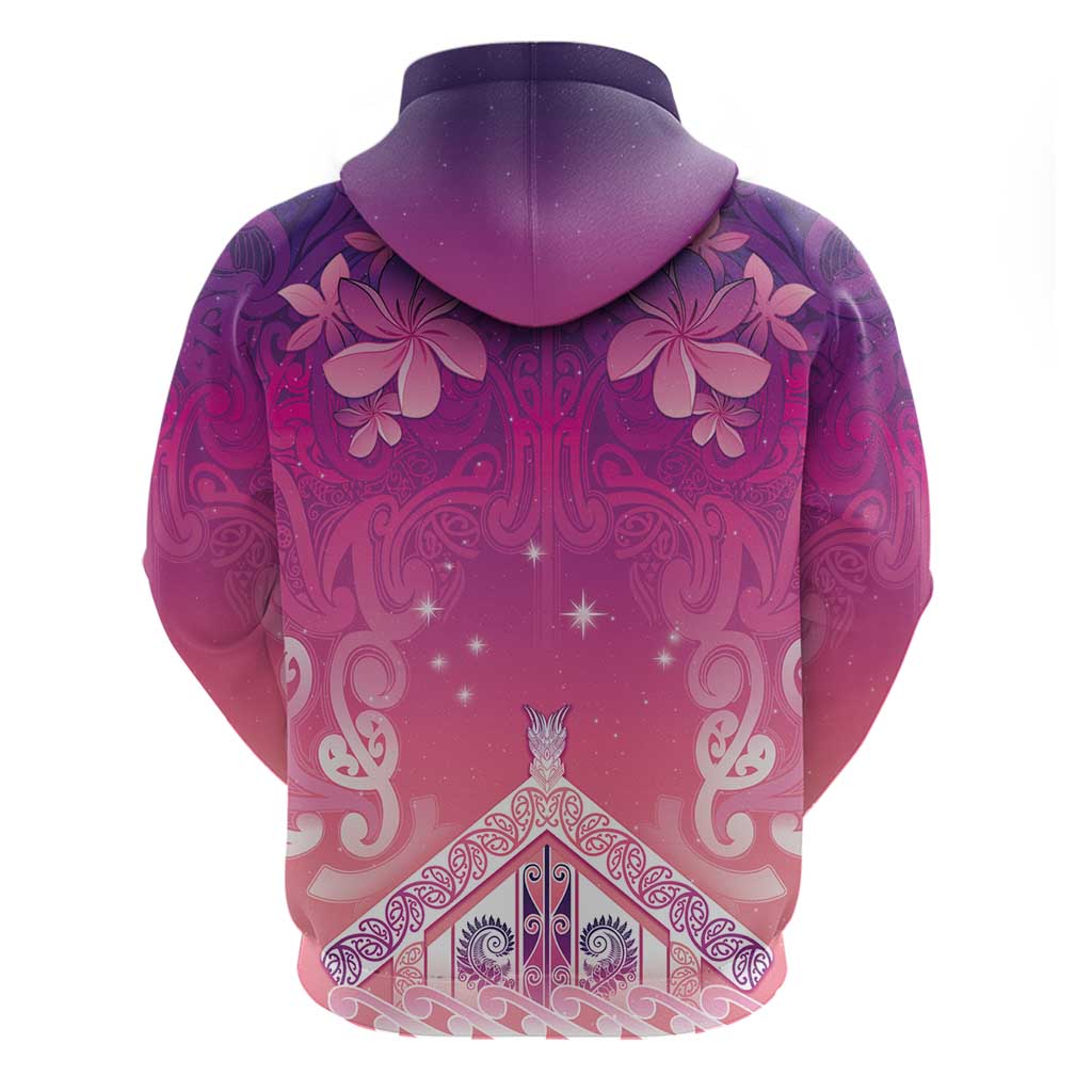 New Zealand Matariki Hoodie Maori Marae Purple Galaxy