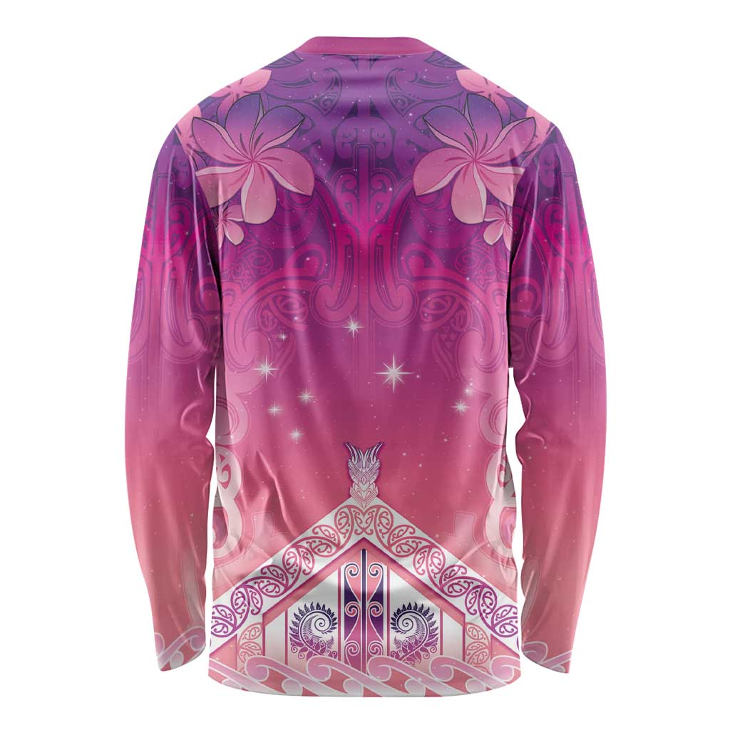 New Zealand Matariki Long Sleeve Shirt Maori Marae Purple Galaxy