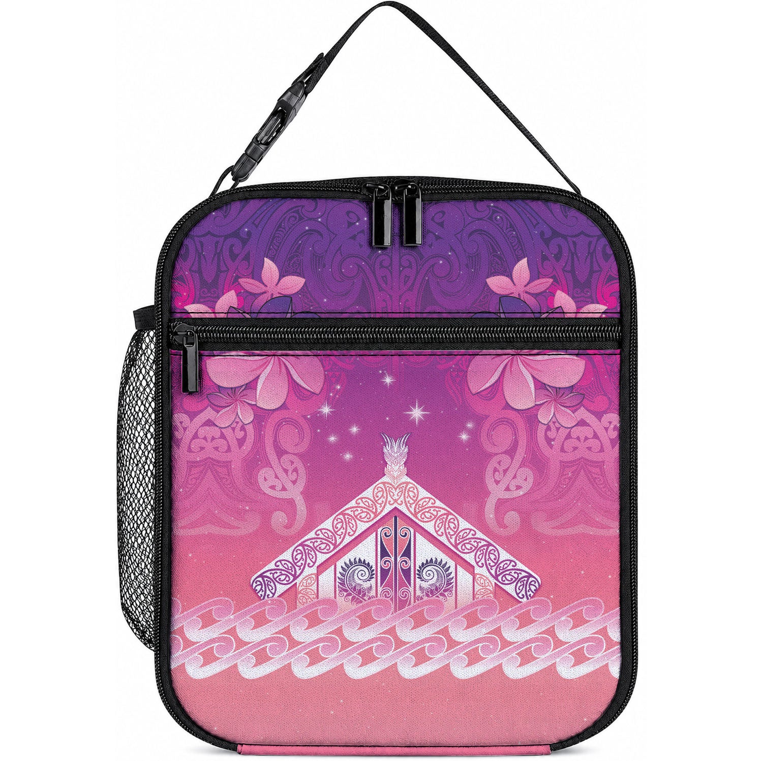 New Zealand Matariki Lunch Bag Maori Marae Purple Galaxy LT05 10.2 × 8.3 × 4.3 inch Purple - Polynesian Pride