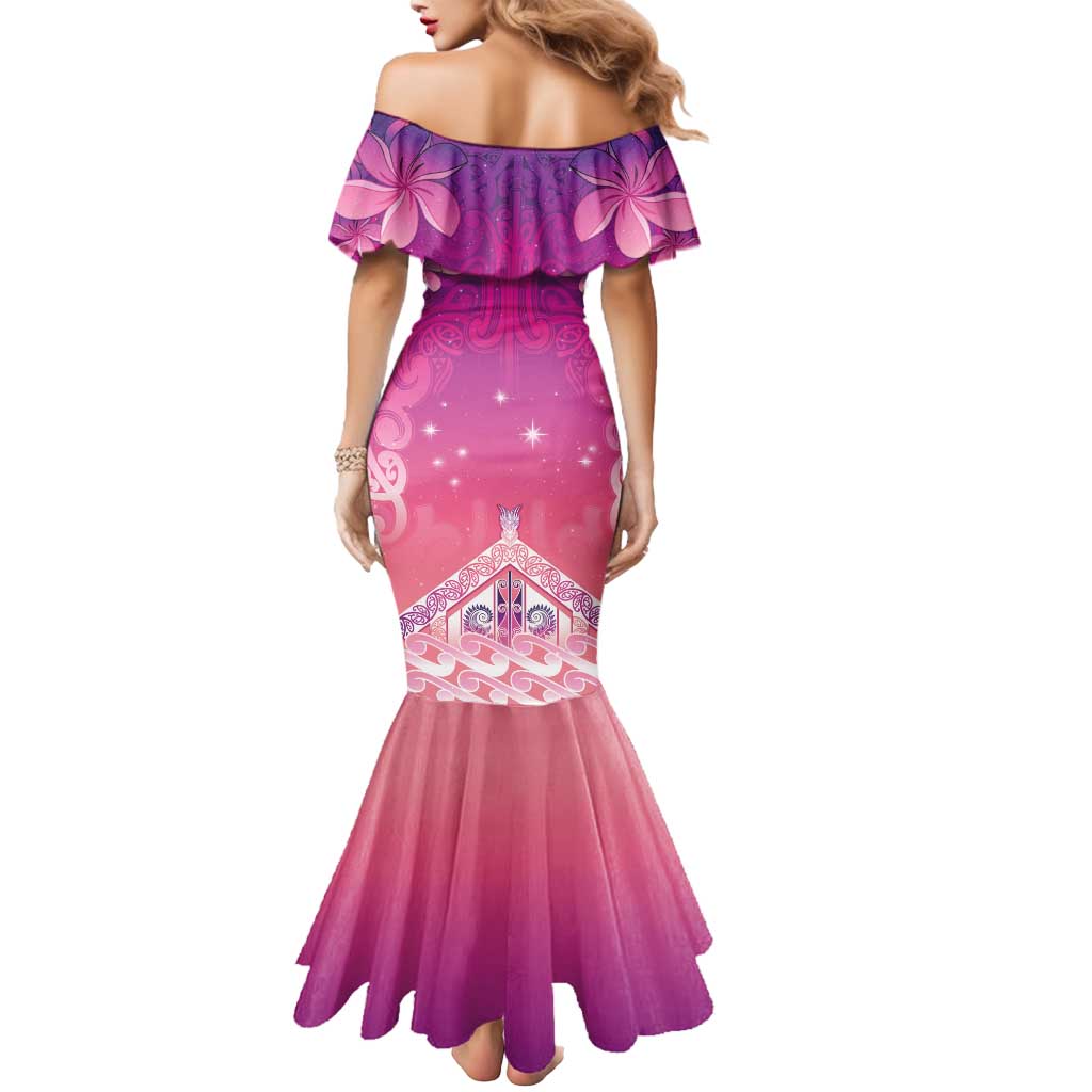New Zealand Matariki Mermaid Dress Maori Marae Purple Galaxy