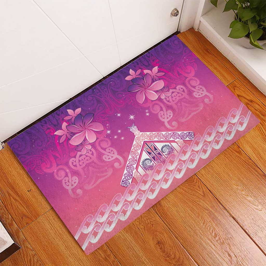New Zealand Matariki Rubber Doormat Maori Marae Purple Galaxy