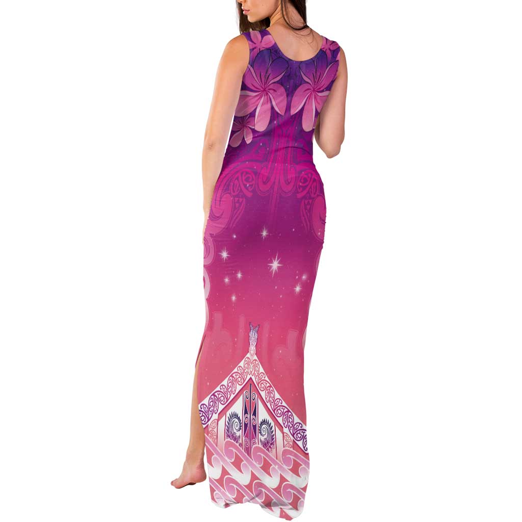 New Zealand Matariki Tank Maxi Dress Maori Marae Purple Galaxy
