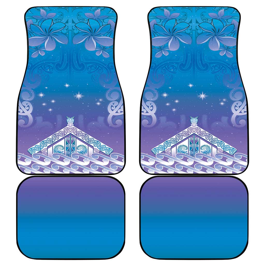 New Zealand Matariki Car Mats Maori Marae Cyan Galaxy