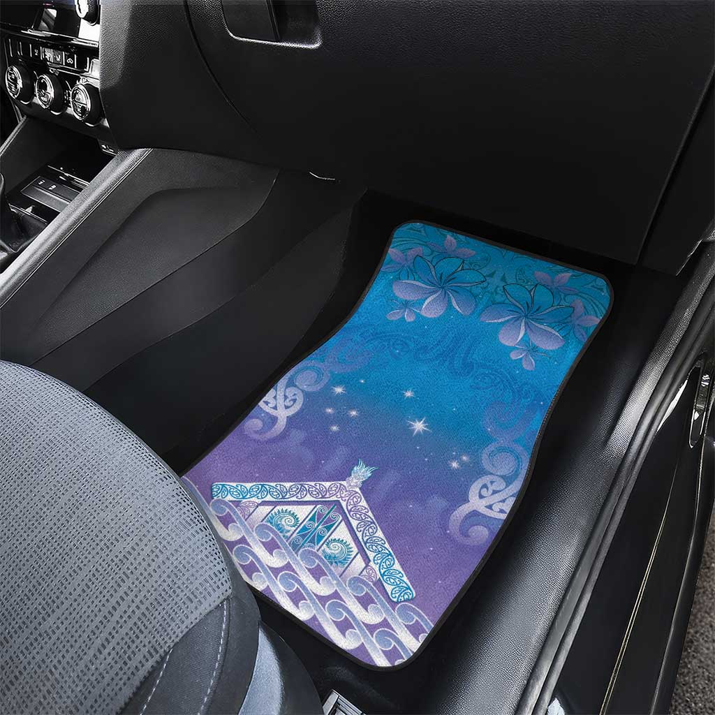New Zealand Matariki Car Mats Maori Marae Cyan Galaxy