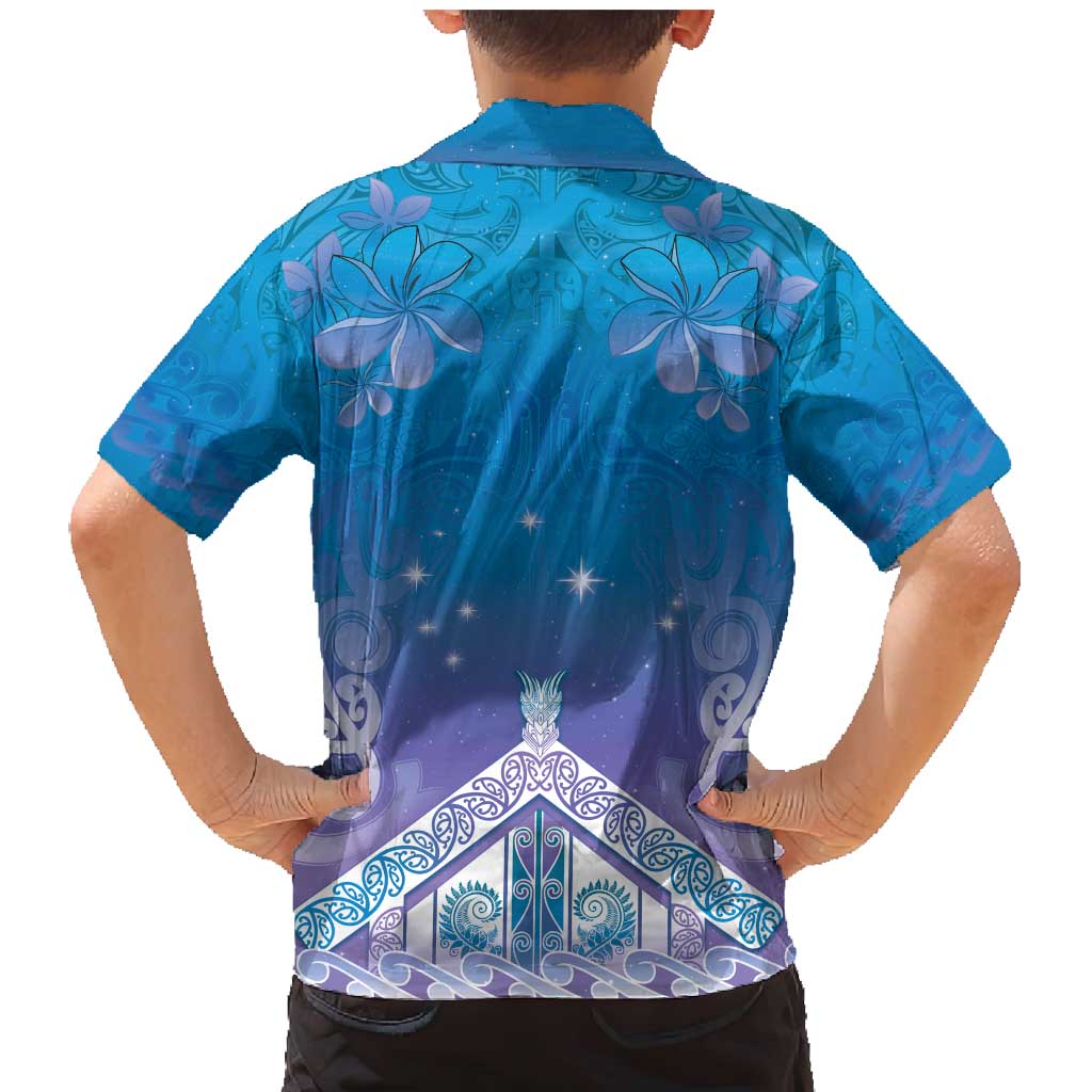 New Zealand Matariki Family Matching Mermaid Dress and Hawaiian Shirt Maori Marae Cyan Galaxy