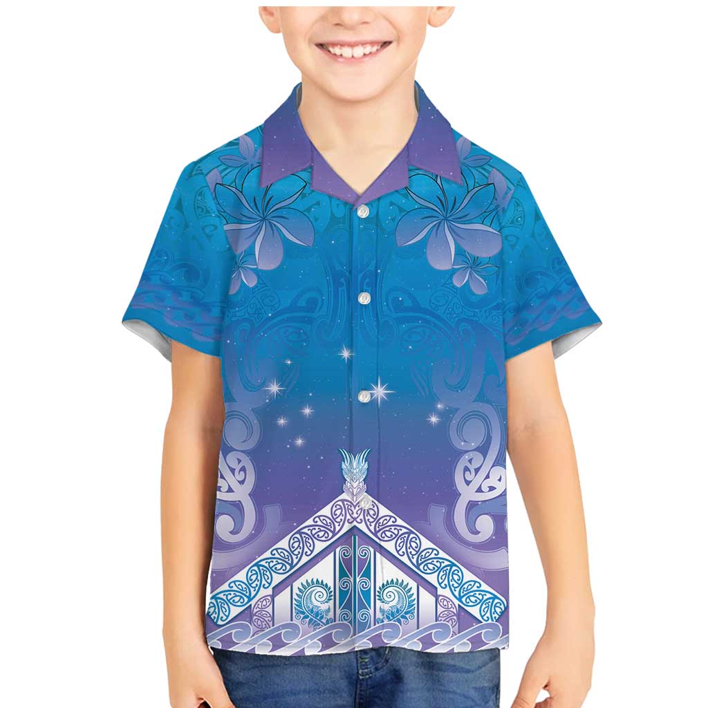 New Zealand Matariki Family Matching Mermaid Dress and Hawaiian Shirt Maori Marae Cyan Galaxy