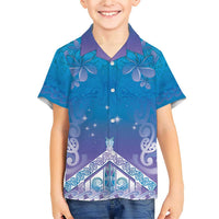 New Zealand Matariki Family Matching Short Sleeve Bodycon Dress and Hawaiian Shirt Maori Marae Cyan Galaxy