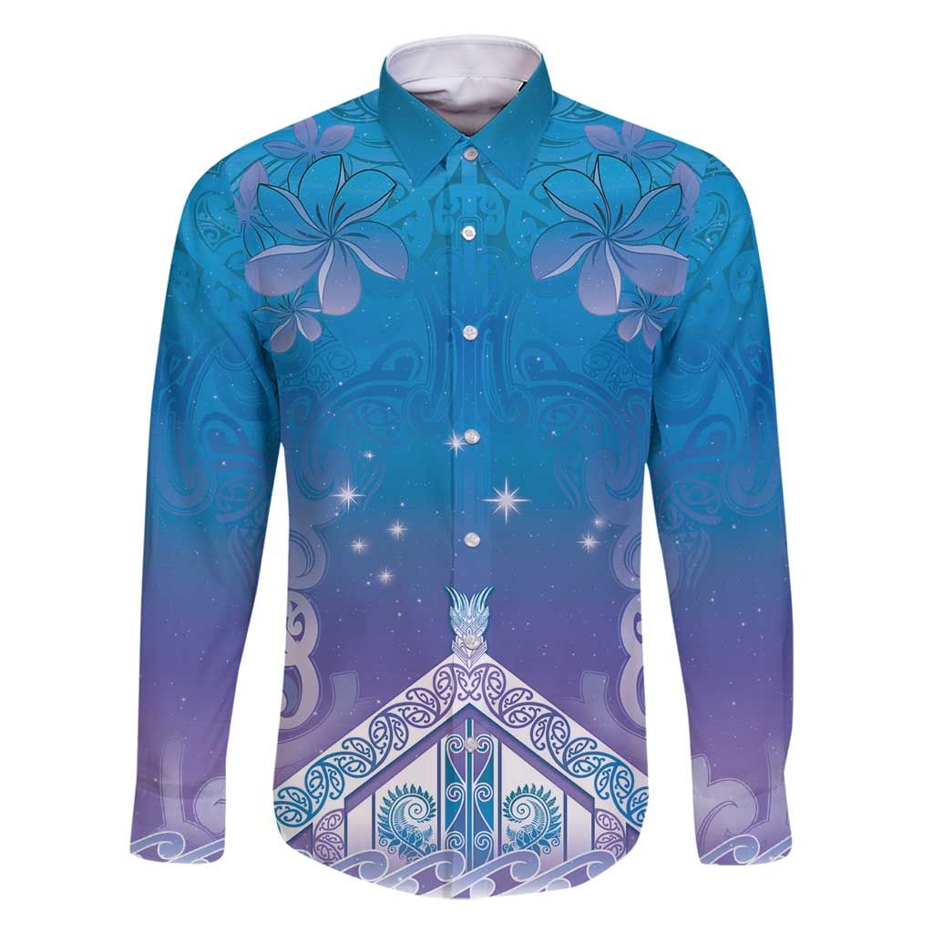 New Zealand Matariki Family Matching Tank Maxi Dress and Hawaiian Shirt Maori Marae Cyan Galaxy