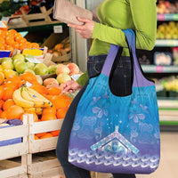 New Zealand Matariki Grocery Bag Maori Marae Cyan Galaxy