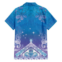 New Zealand Matariki Hawaiian Shirt Maori Marae Cyan Galaxy