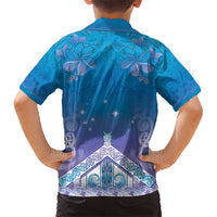 New Zealand Matariki Hawaiian Shirt Maori Marae Cyan Galaxy