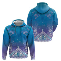 New Zealand Matariki Hoodie Maori Marae Cyan Galaxy