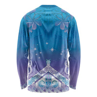 New Zealand Matariki Long Sleeve Shirt Maori Marae Cyan Galaxy