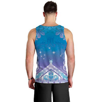 New Zealand Matariki Men Tank Top Maori Marae Cyan Galaxy