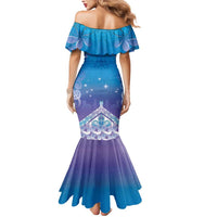 New Zealand Matariki Mermaid Dress Maori Marae Cyan Galaxy