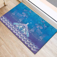 New Zealand Matariki Rubber Doormat Maori Marae Cyan Galaxy