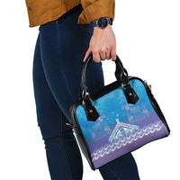 New Zealand Matariki Shoulder Handbag Maori Marae Cyan Galaxy