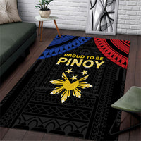 Philippines Independence Day Area Rug Proud To Be Pinoy LT05 Black - Polynesian Pride