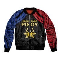 Philippines Independence Day Bomber Jacket Proud To Be Pinoy LT05 Unisex Black - Polynesian Pride