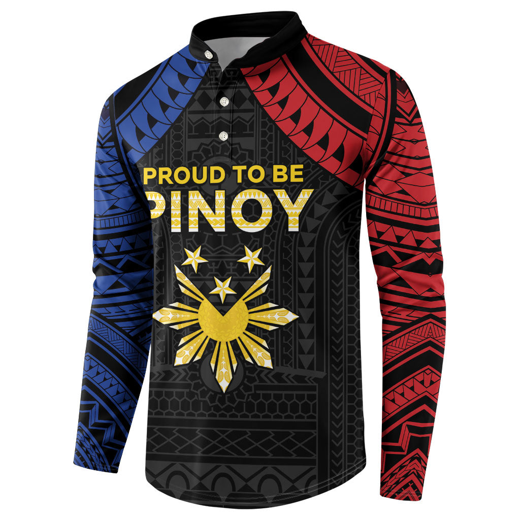 Philippines Independence Day Button Sweatshirt Proud To Be Pinoy LT05 - Polynesian Pride