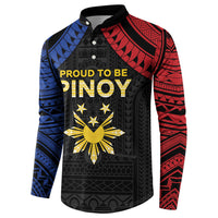 Philippines Independence Day Button Sweatshirt Proud To Be Pinoy LT05 - Polynesian Pride