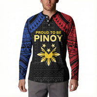 Philippines Independence Day Button Sweatshirt Proud To Be Pinoy LT05 - Polynesian Pride