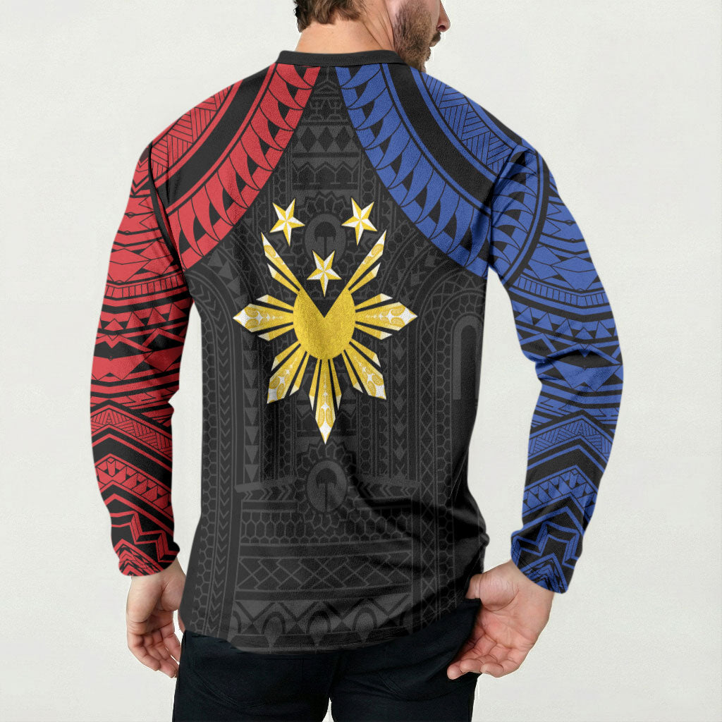 Philippines Independence Day Button Sweatshirt Proud To Be Pinoy LT05 - Polynesian Pride