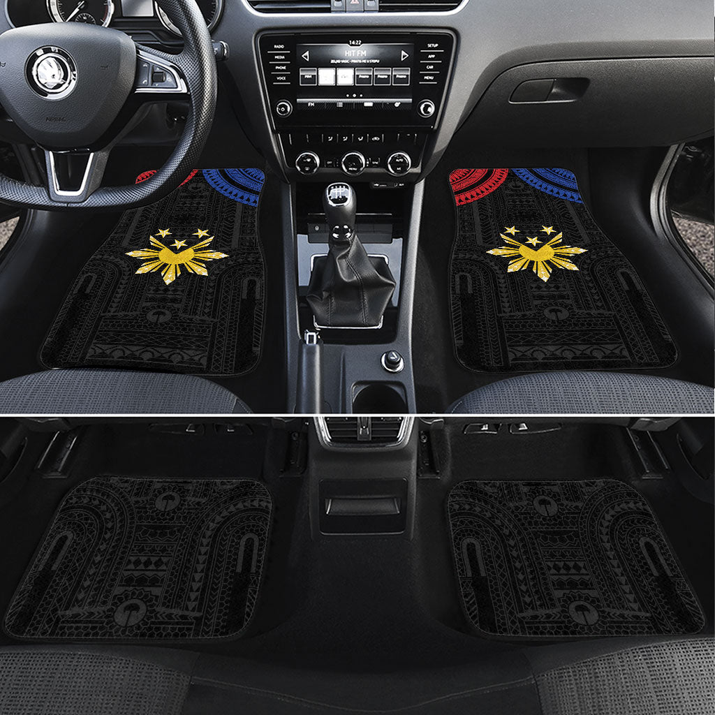 Philippines Independence Day Car Mats Proud To Be Pinoy LT05 Set 4pcs Black - Polynesian Pride
