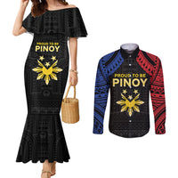Philippines Independence Day Couples Matching Mermaid Dress and Long Sleeve Button Shirt Proud To Be Pinoy