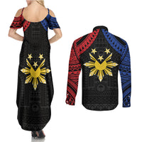 Philippines Independence Day Couples Matching Summer Maxi Dress and Long Sleeve Button Shirt Proud To Be Pinoy LT05 - Polynesian Pride