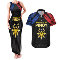 Philippines Independence Day Couples Matching Tank Maxi Dress and Hawaiian Shirt Proud To Be Pinoy LT05 Black - Polynesian Pride