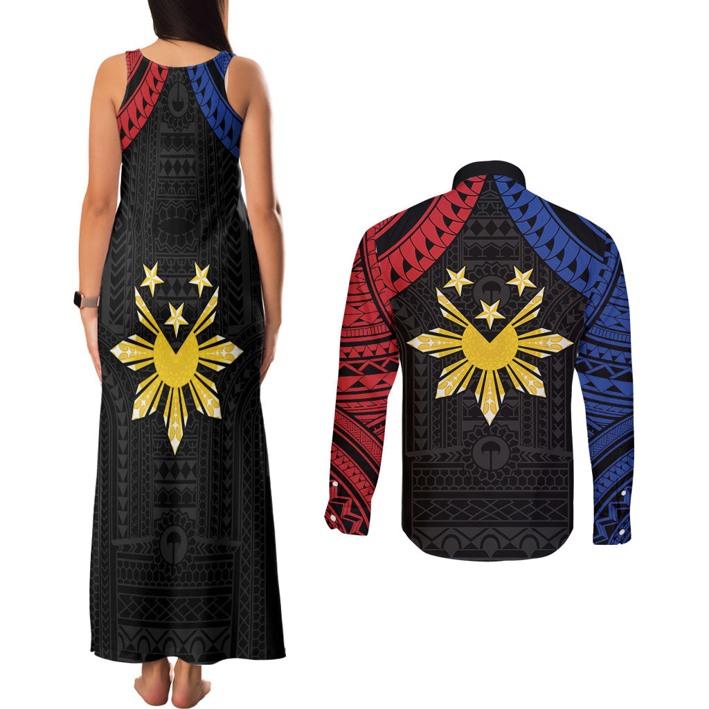 Philippines Independence Day Couples Matching Tank Maxi Dress and Long Sleeve Button Shirt Proud To Be Pinoy LT05 - Polynesian Pride