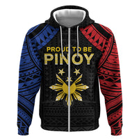 Philippines Independence Day Hoodie Proud To Be Pinoy LT05 Zip Hoodie Black - Polynesian Pride